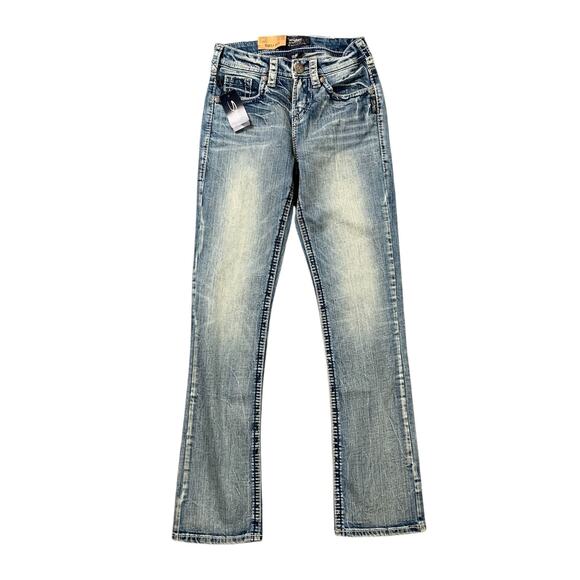 Silver Jeans Womens 25 Light Denim Suki High Baby Bootcut Well Defined Curve - Picture 1 of 12